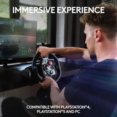 Logitech G923 Driving Force Racing Wheel For Ps5/Ps4 & Pc - Black